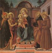 Francesco di Stefano called Pesellino The Virgin and Child Surrounded (mk05) oil on canvas